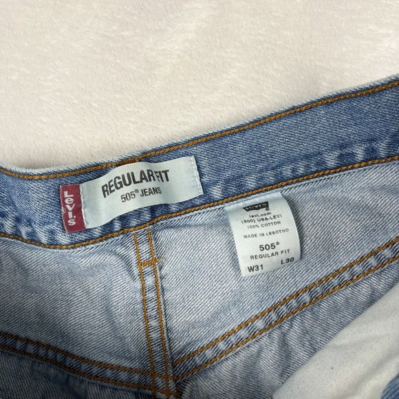 Vtg Y2K Levis 505 Classic Straight Fit Jeans Blue 31x28.5 Denim Stonewashed Mens - Picture 5 of 16